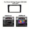 For Citroen Berlingo Peugeot 3008 5008 2015-2018 9 Inch Car Fascia Frame Decorative Panel Mounting Auto Interior Accessories
