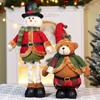 Snowman Stretchable Leg Christmas Doll Bear Santa Claus Stretch Doll Knitted Christmas Doll  Desk