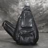 Genuine Leather Men Bag Chest Bag Single Shoulder Bag Leather Chest Pack Riding Bag Sports For Man Male Black Chest Backpack Bag