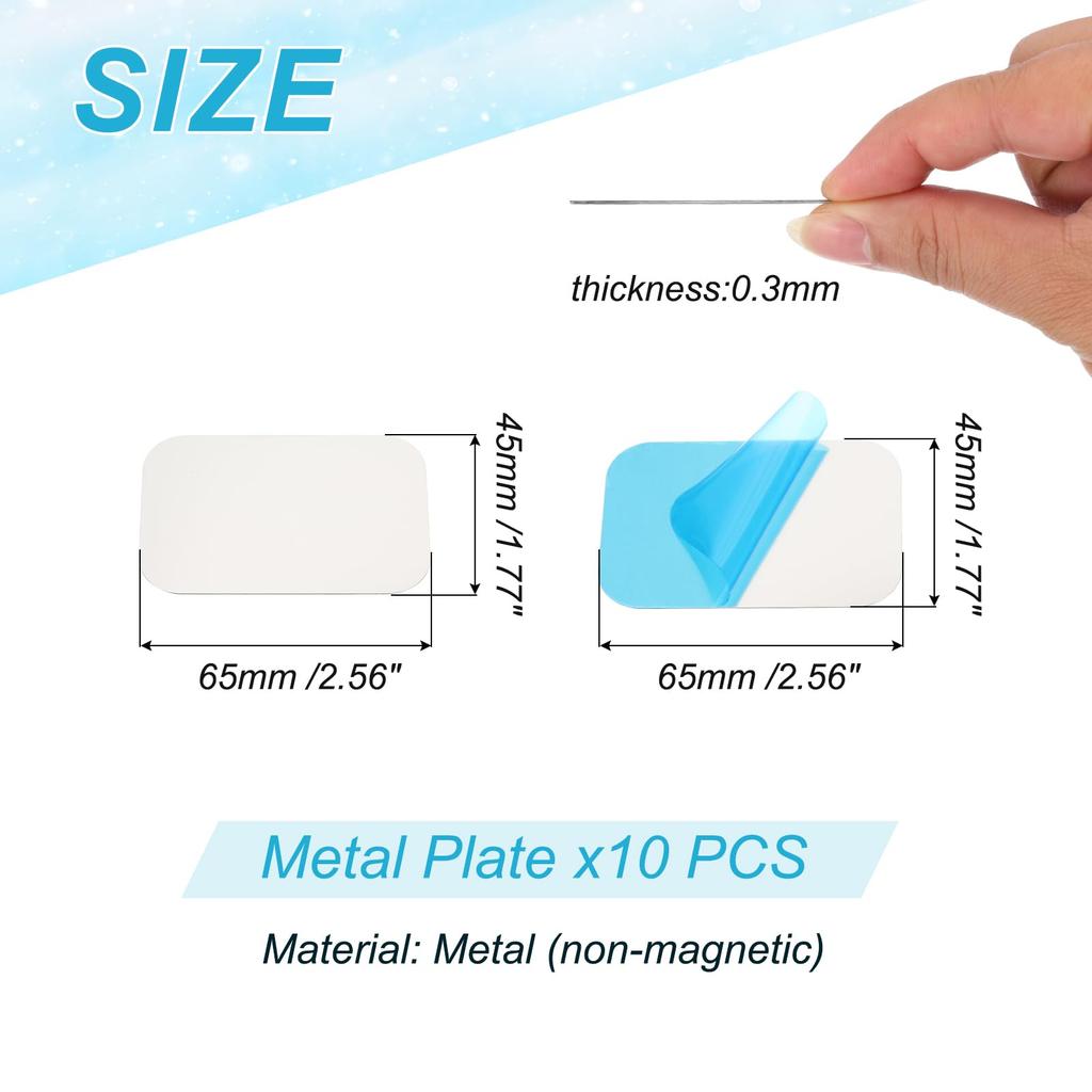 PATIKIL 10 Pieces Steel Plate 45mm X 65mm Rectangle Strong