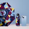 Aston Villa Football Pattern Printed Mini 5 Folds 8 Ribs Compact Umbrella Windproof Waterproof Lightweight Portable Folding