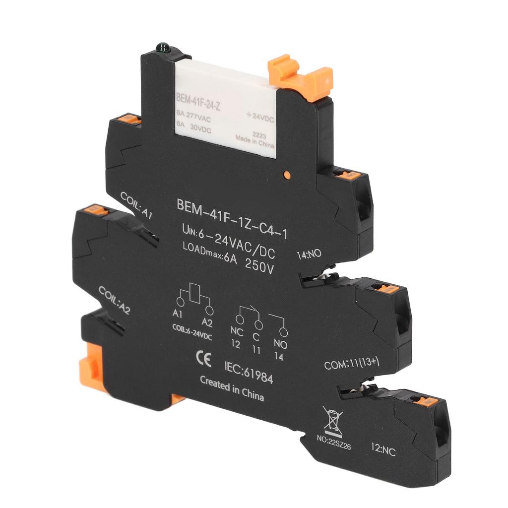 DC Control AC Ultra Thin Relay DIN Rail Mount Solid State Relay Module SPDT Contact 6A 6‑24V