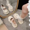 Thick-soled Mary Jane Small Leather Shoes  New Spring and Autumn Heightening Printing French Retro Skirt Single Shoes