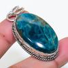 Natural Neon Blue Apatite 925 Sterling Silver Jewelry Pendant 1.97" AP-15963