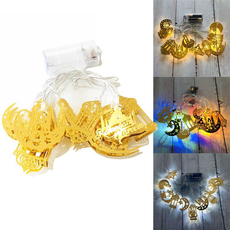 Ramadan Eid Mubarak Led Fairy String Light Moon Star Islam Muslim Hanging Decor