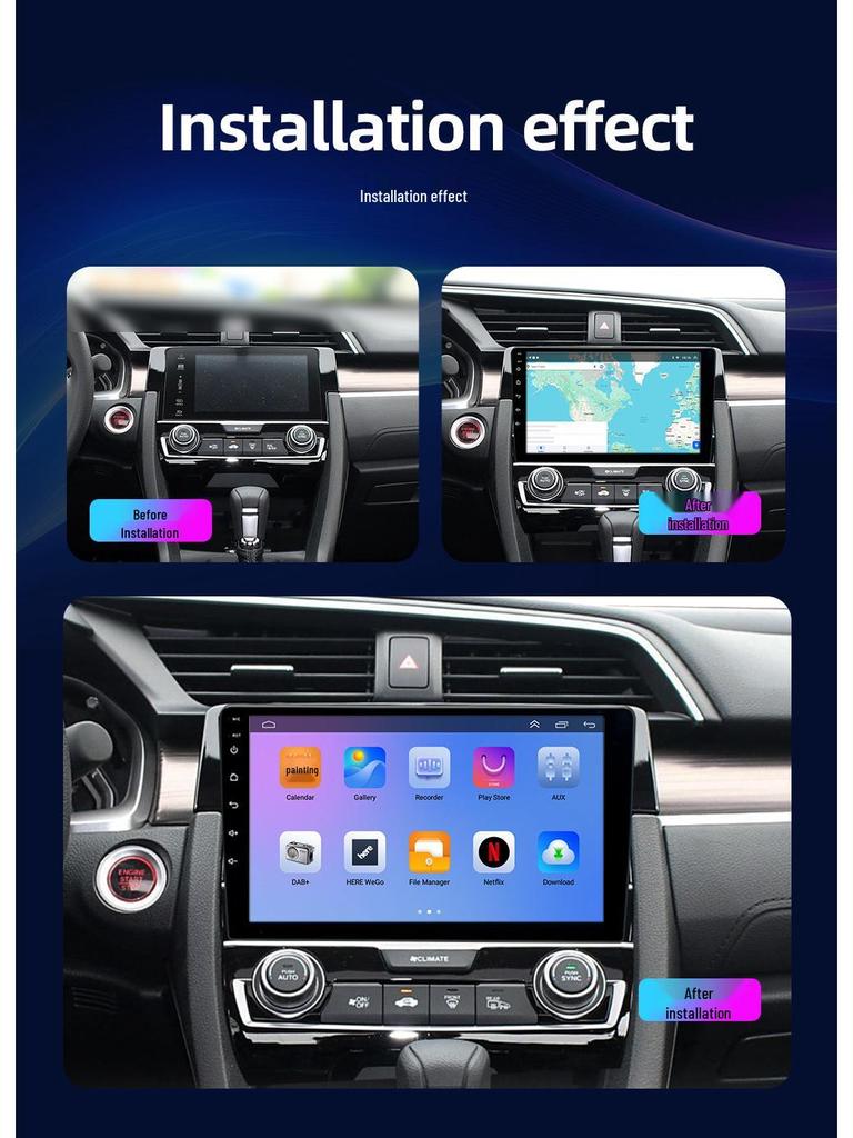 Honda Civic Android Navigation & Rearview Camera Integration