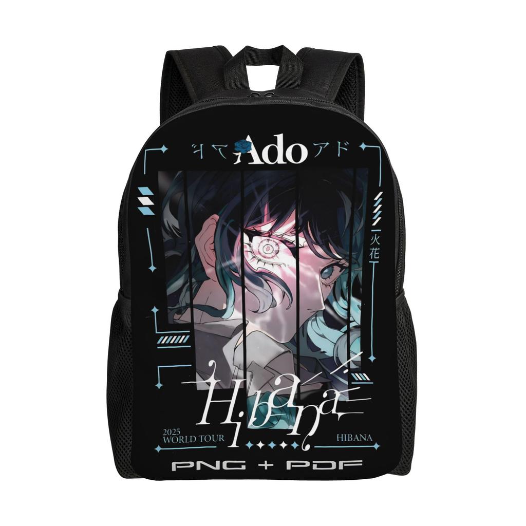 Ado Hibana World Tour Casual Backpack Outdoor Student Work Japan Singer Daypack for Men Women Laptop Canvas Bags