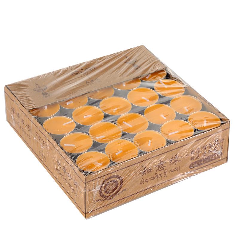 Palm Ghee Lamp - 100 Scented Wax Candles for Buddha Offerings, 4-Hour Burn, Everlasting Plant-Based Household Lamps.