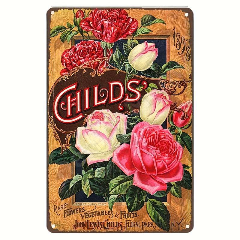 Welcome To Our Garden Metal Tin Signs, Dirty Hoe Wall Art, Sunflower Retro Poster for Home, Yard, Plants Decor, Garden Rule S