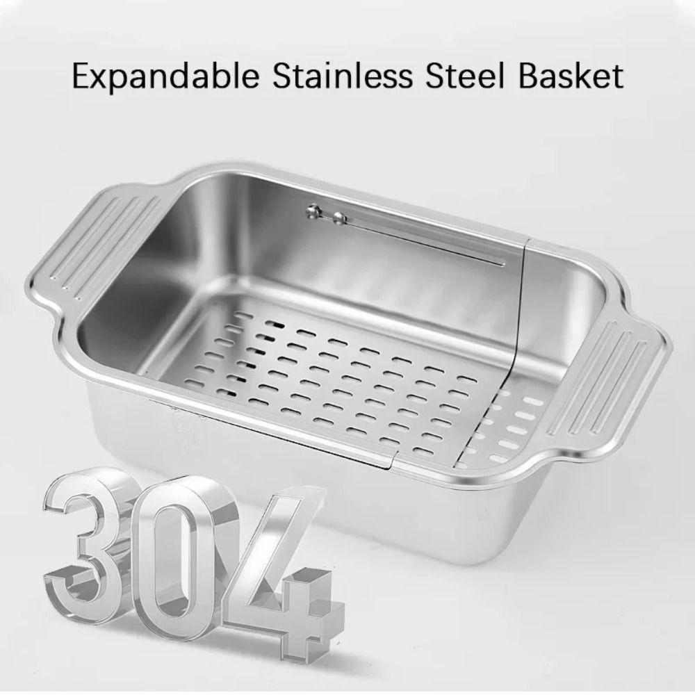 Verdickter Gemüse-Abtropfkorb 304 Edelstahl Küchenspüle-Gestell Geschirr-Trockengestell Obst