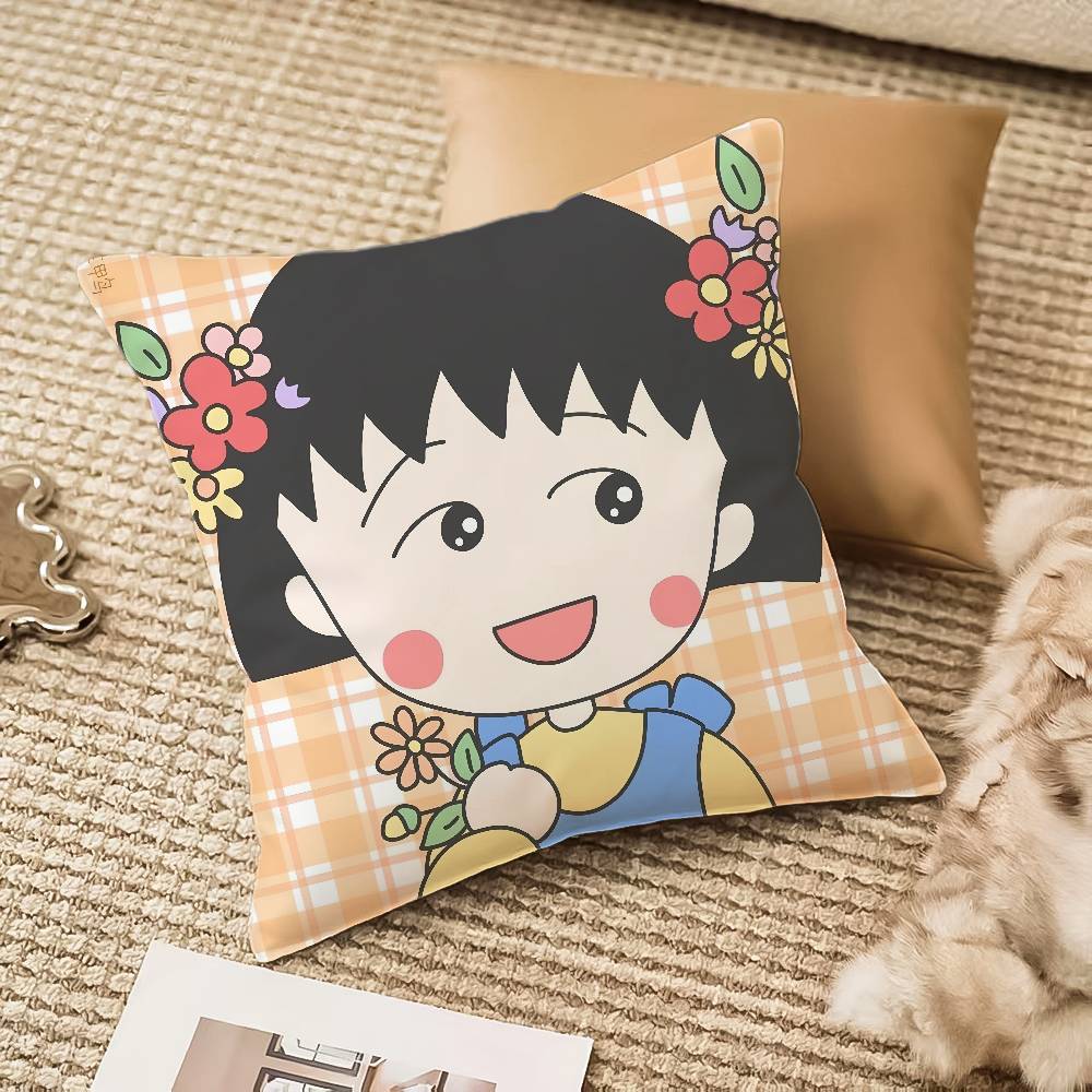 Chibi Ma-maru-ko-chan Pillow Case Anti-dustmite Invisible Zipper Sofa Bed