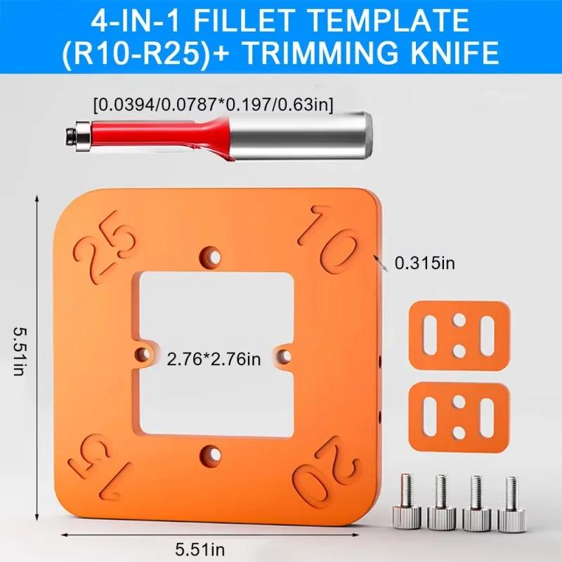 Szablony promienia naroża frezarki do obróbki drewna R10 do R50 Frezowanie zakrzywionych narożników Frezowanie okrągłe radianowe Twardość ABS Narzędzie