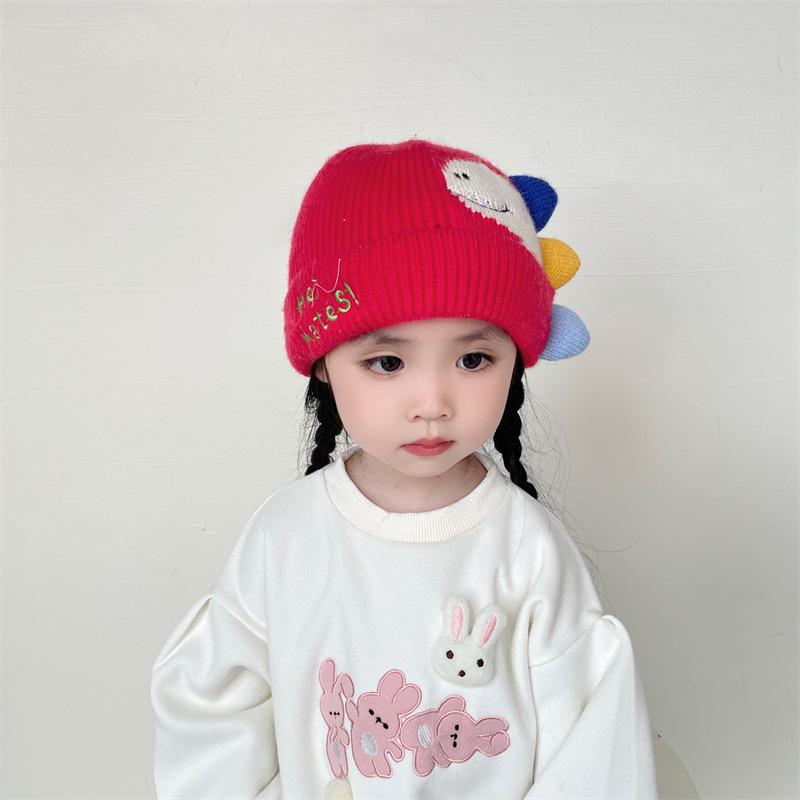 Children's Hat Girls Cute Dinosaur Warm Hat New Autumn and Winter Little Boy Cartoon Windproof Ear Hat