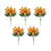 1/5/10/20/25Pcs Artificial Flower 7 Fork UV Resistant Fake Flower Home