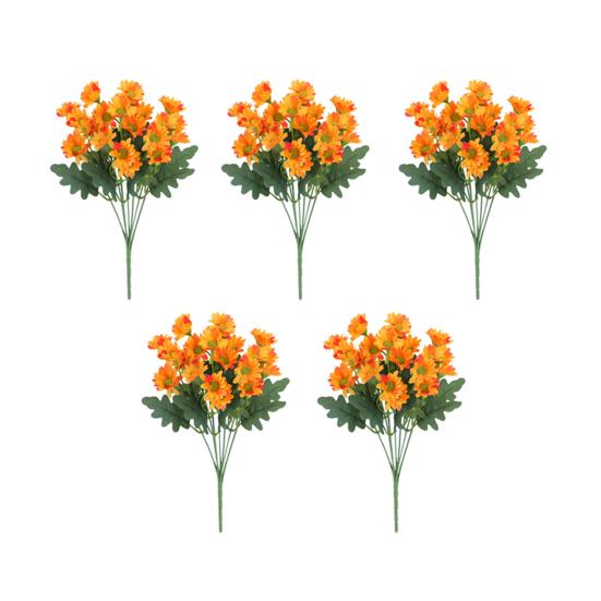 1/5/10/20/25Pcs Artificial Flower 7 Fork UV Resistant Fake Flower Home