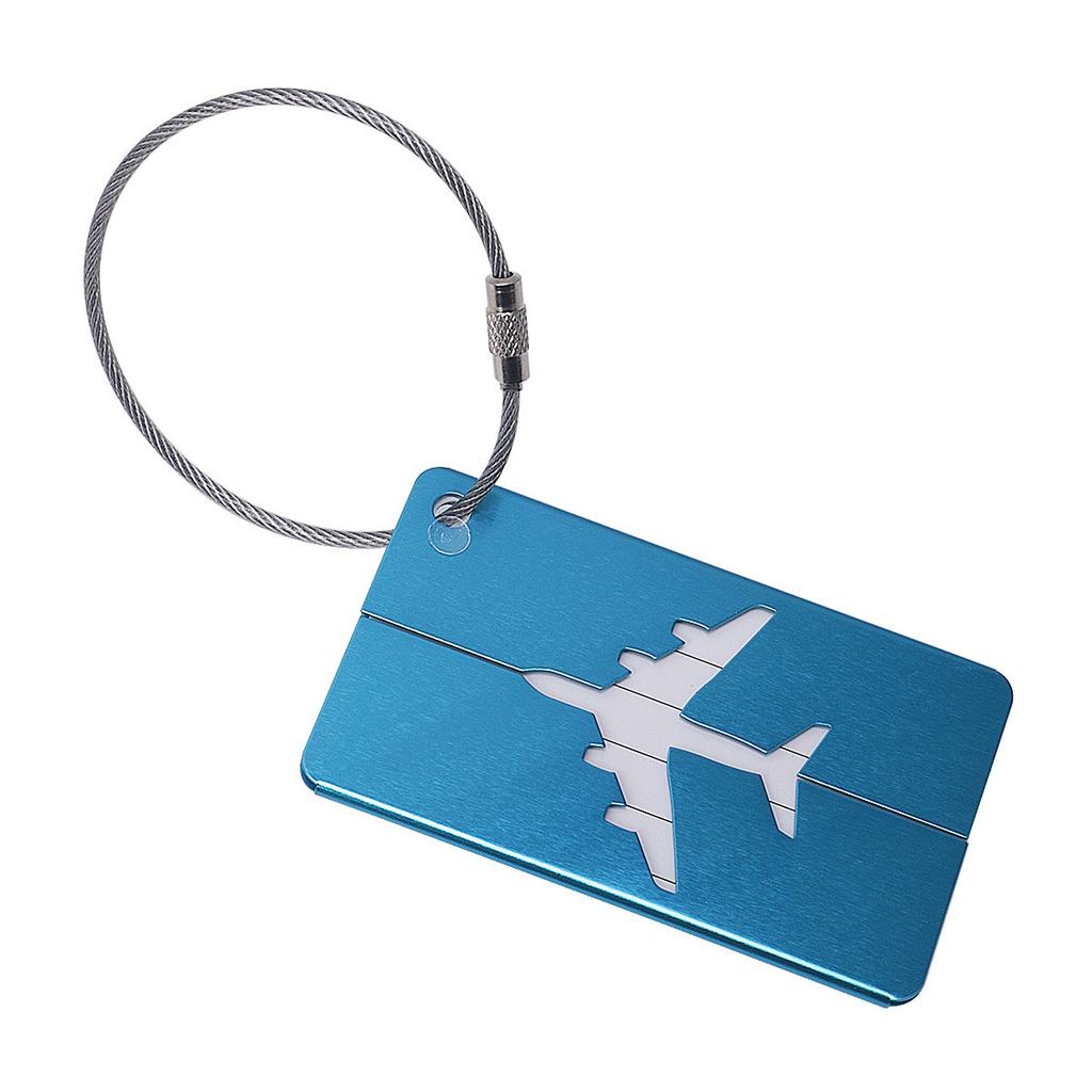 Aluminium Alloy Aircraft Luggage Tag with Name Travel Luggage Tag ID Card Anti-lost Solid Colour Travel Accessories