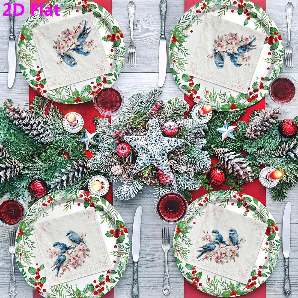 20pcs Disposable Napkins with Bird Pattern Print for Wedding,Parties,and Daily Use for Thanksgiving Fall Christmas Table Decoration