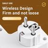 EU Plug Socket Adapter Wireless Wall Charger Power Strip with 4 AC Outlets +2 USB Ports+ 1 Type C 6-in-1 Plug Socket Adapter
