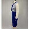 Plus Size Women's Lace Long Sleeve Bodycon Dress Elegant High Waist Patchwork Midi Office Dress