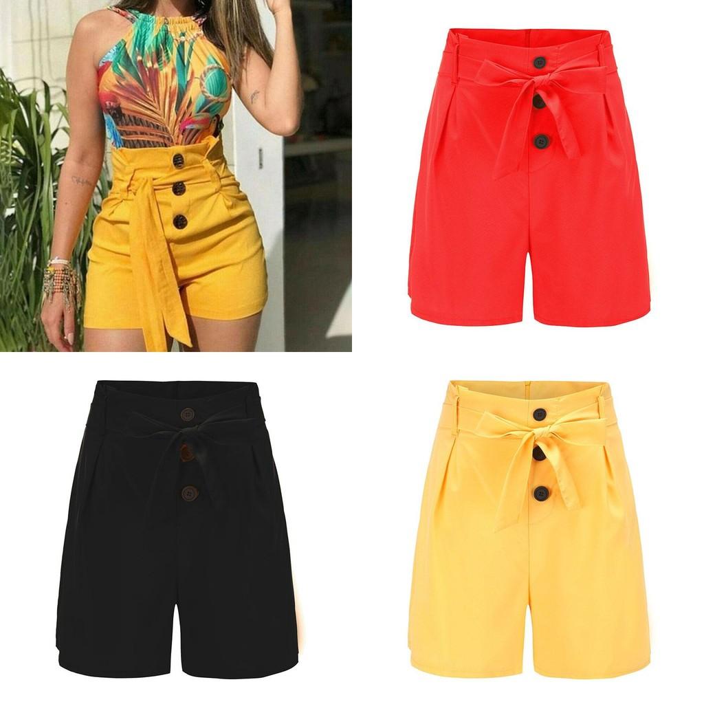 Stylish Women's High Waisted Button Shorts For Summer Casual Loungewear Comfort