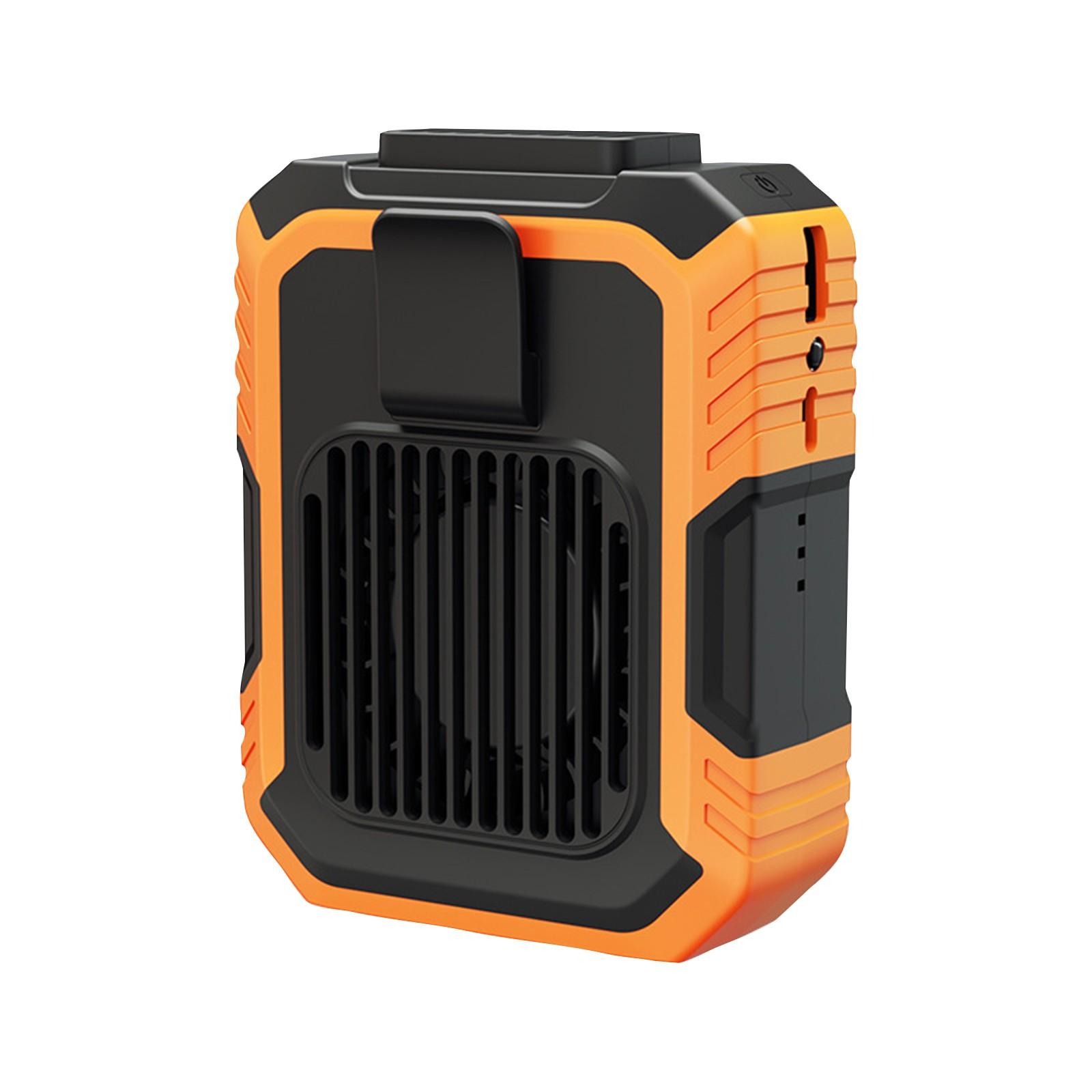 

Вентилятор на пояс, Вентилятор с клипсой, Вентилятор на ремень Портативный вентилятор с аккумулятором 4000 мАч Мобильный источник питания Сильный ветер 3 режима скорости Перезаряжаемый носимый персональный вентилятор В One Size оранжевый