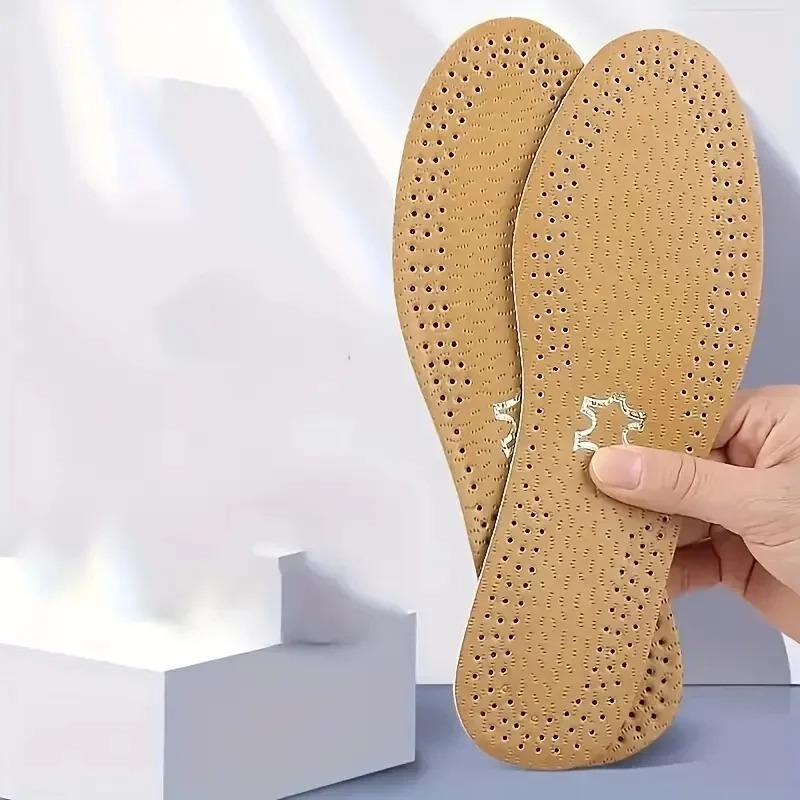 Ultra Thin Breathable Soft Leather Shoe Insoles Cuttable Free Size For Men Women Comfortable Cushioning Arch Support