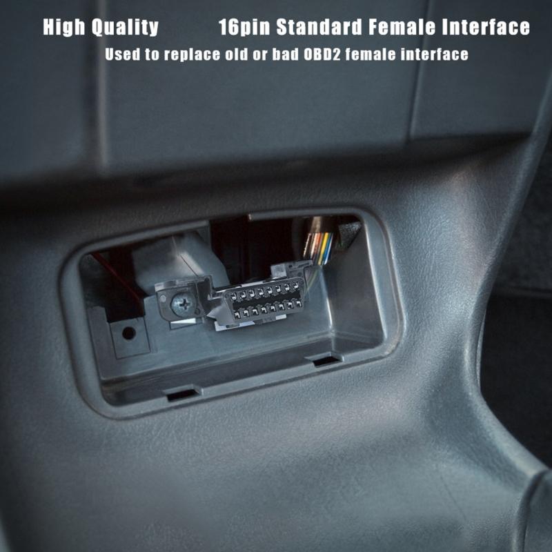 Sestavte otevřený OBD kabel J1962F 18AWG konektory do auta 16pinový OBD2 kabel prodlužovací konektor samice plochý kabel