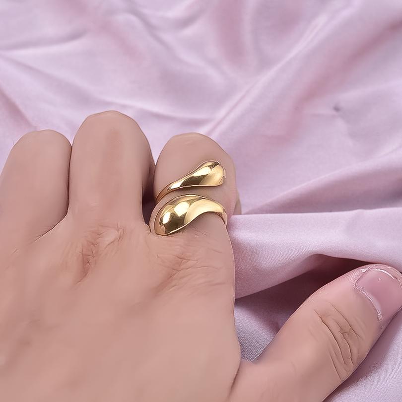 Glossy Water Droplet Finger Rings For Women Men Accessories Silver/Gold Color Stainless Steel Ring No Fade Vintage Kpop Jewelry
