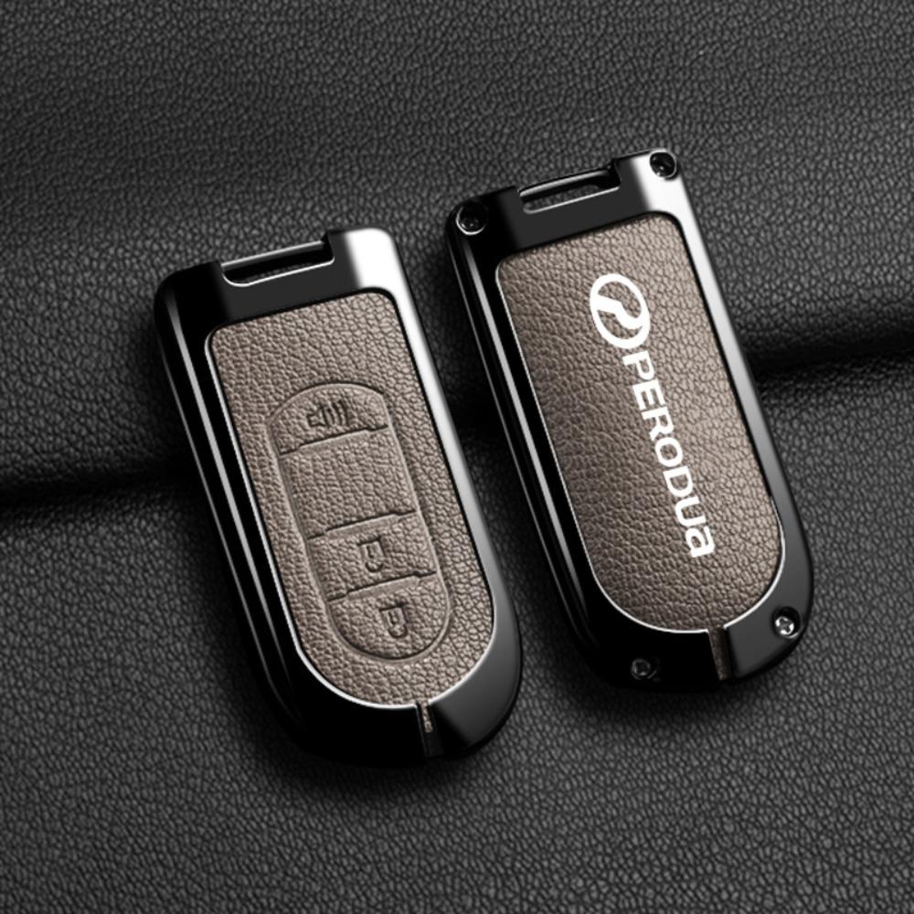For PERODUA Toyota Car Key Cover Metal Shell Protector for Men Women with Remote Control