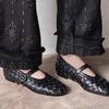 Sheepskin~ French Retro Woven Word with Mary Jane Shoes Women's Leather Shallow Mouth Flat Sole Shoes Versatile Ballet Shoes
