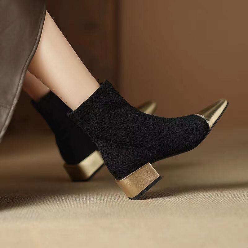 Fashion Sexy Design Ankle Boots For Women Pointed Toe Thin Heeled Buty Damskie Back Zippered Bottines Elegant Lady Fashion Dress Shoes