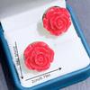 New Style Rose Earrings for Women Fresh and Personalized Design Colorful Candy Dopamine Earrings