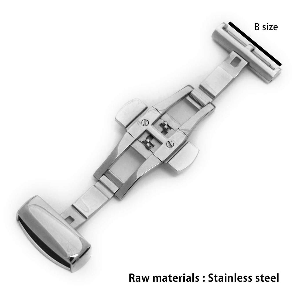 CASSIS PBF D-BUCKLE2 Watch Strap, Mirror, 22mm, Silver, with Replacement Tool, CASSM2022