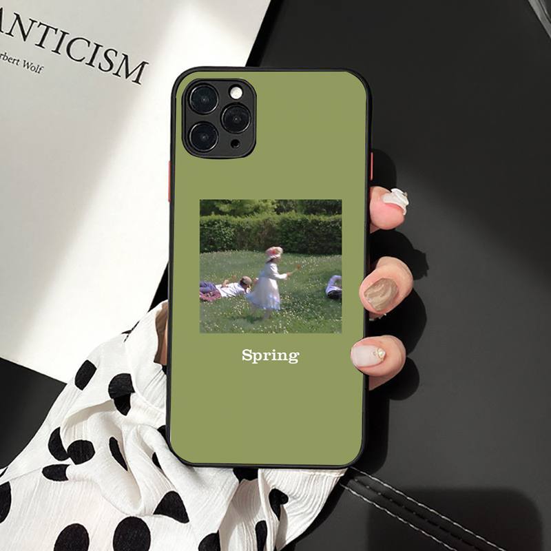 Husa de telefon estetica verde pentru iphone 13 11 8 7 6 6S Plus 7 8 plus X XS MAX 5S XR 12 Pro max se 2020