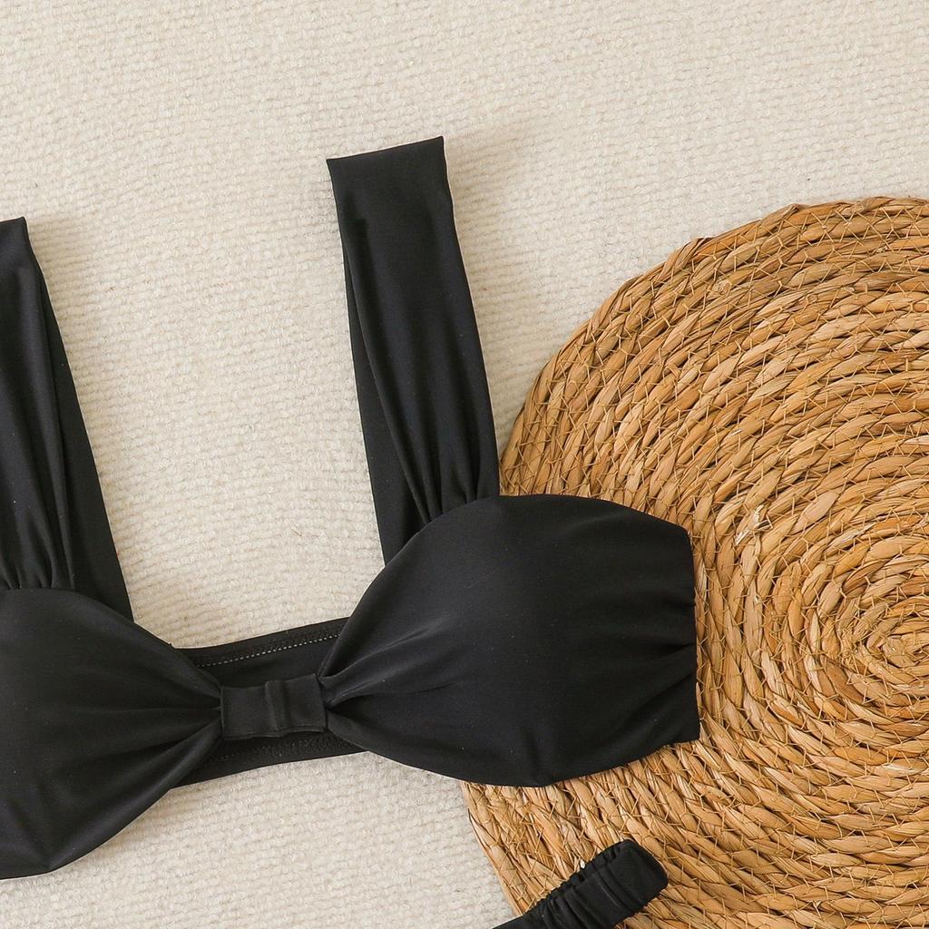 Solid Color Sexy Two-Piece Bikini - Women's Swimwear
