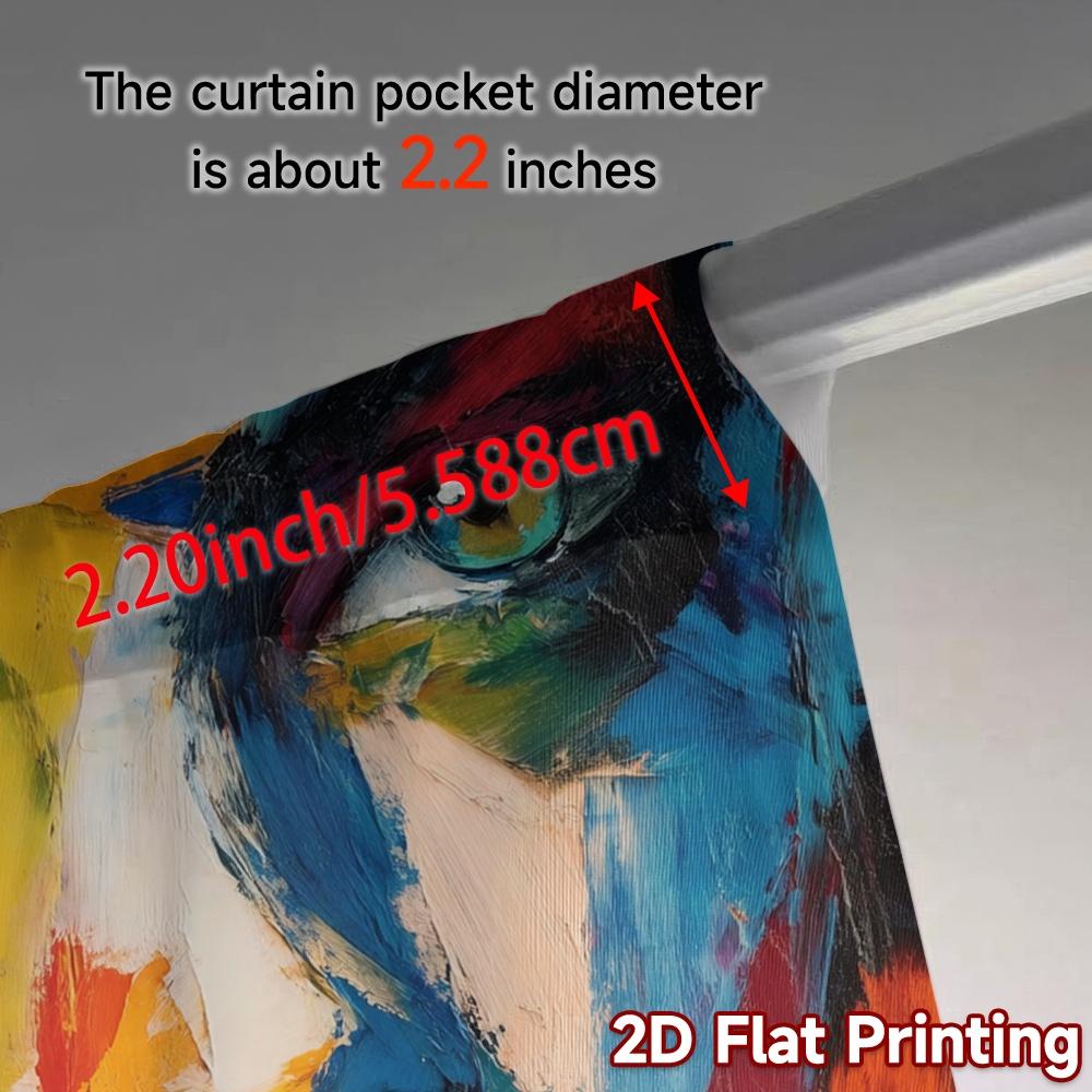 2pcs, 2D FLAT PRINTING Curtains (Without Rod) Color Splash Popular Curtains&Drapes Durable 100% Polyester Fabric Curtains All