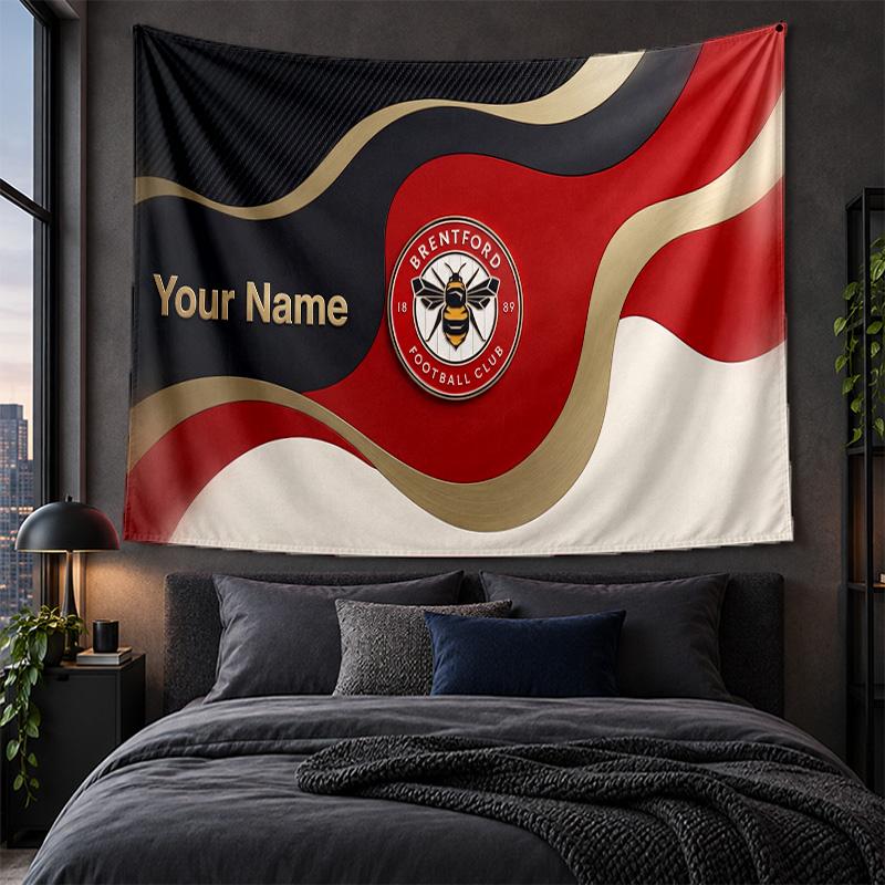 Personalized Tapestry Wall Hanging Brentford Football Pattern Art Background Cloth