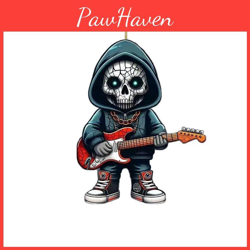 Cartoon Skull Car Ornament With Acrylic Construction For Halloween And Auto Accessories