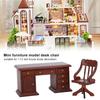 1:12 Mini Furniture Model Wooden Desk Chair Children"s Study Decoration Doll House AccessoriesDesk