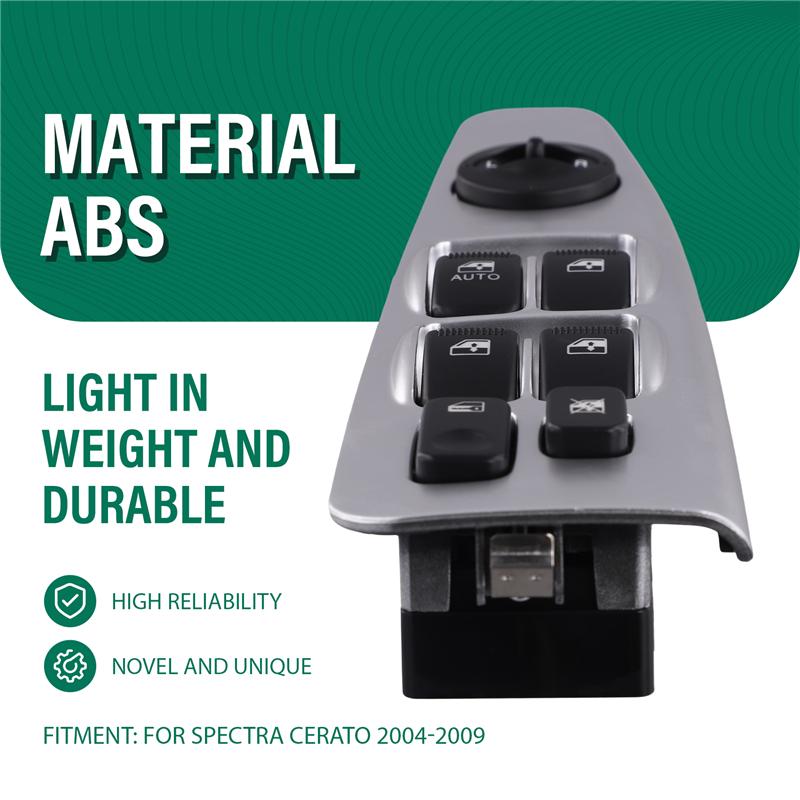 Power Window Switch Glass Lifter Electric Master 93570-2F200 For Kia Cerato For Spectra 2004-2009 Silver  Black