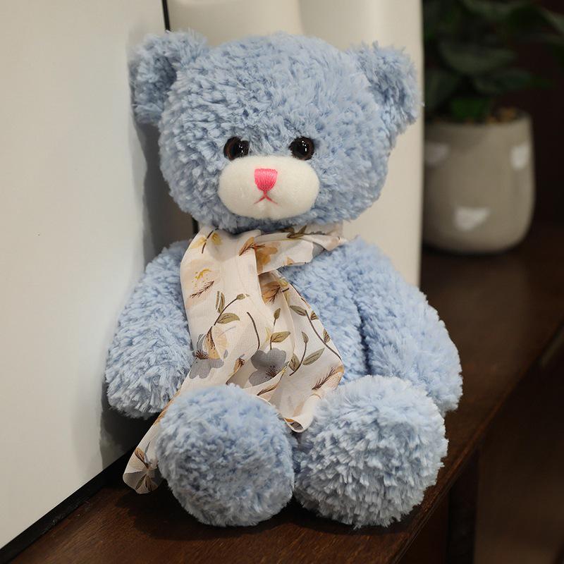 Teddy Bear Doll in British Style with Scarf - Valentine s Day Gift for Girls 36cm 0.195kg синий