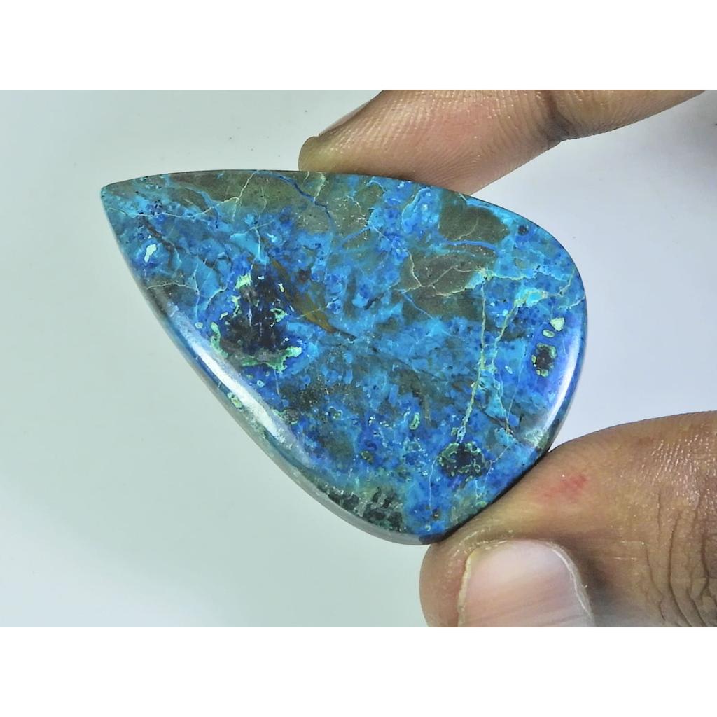 32X48X05MM Natural Shattuckite Pear Shape Cabochon Loose Gemstone 80Cts. D-132