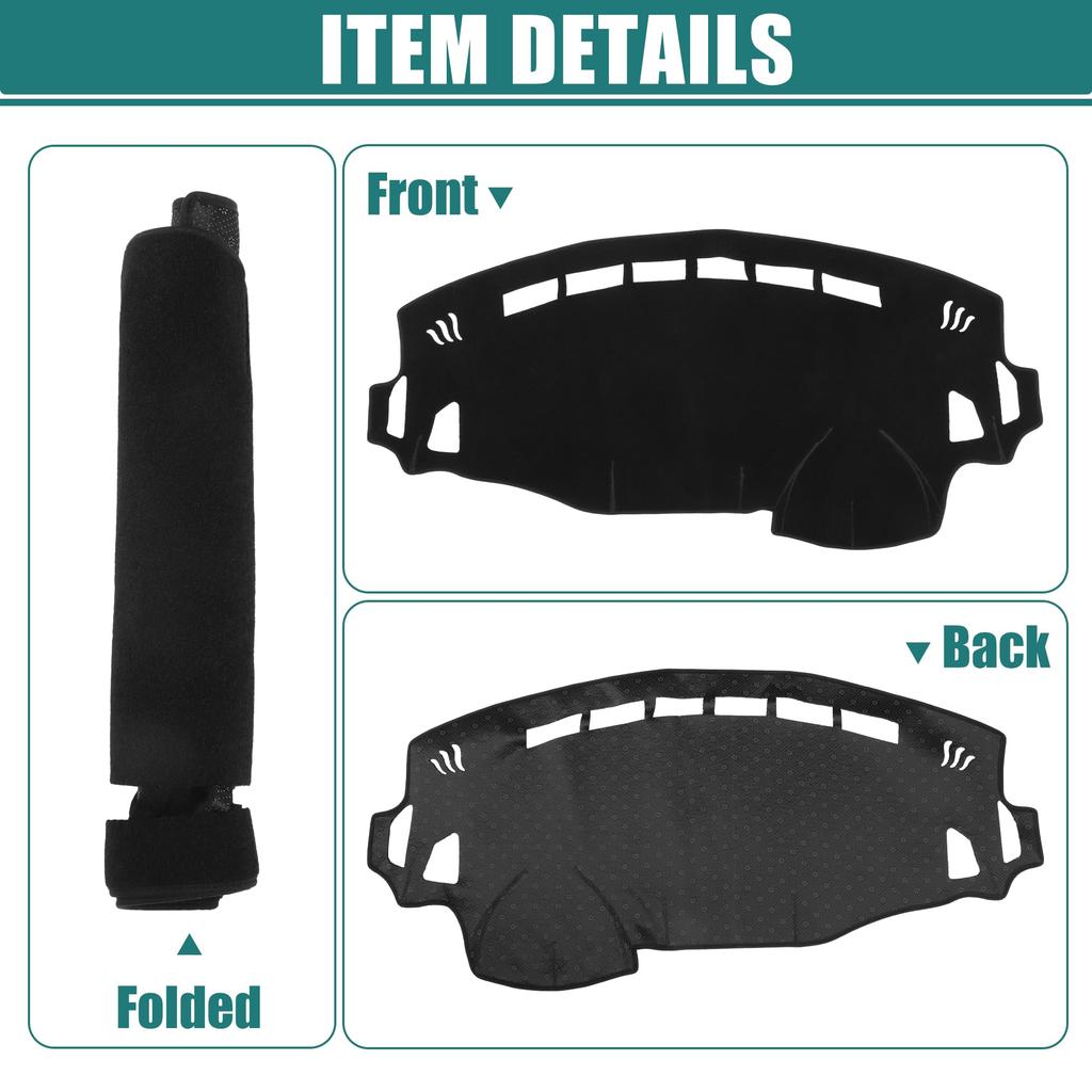 X AUTOHAUX Dashboard Mat for Suzuki Spacia Protective Interior Black Sun and Set MK32S/MK42S (2013-2017) - Mat, Polyester, Protection, Anti-Glare,