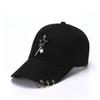 Baseball Cap Hat Metal Ring Chain Spring Summer Autumn Punk Hip Hop Rock Adjustable Unisex Men Women Outdoor Casual Cotton