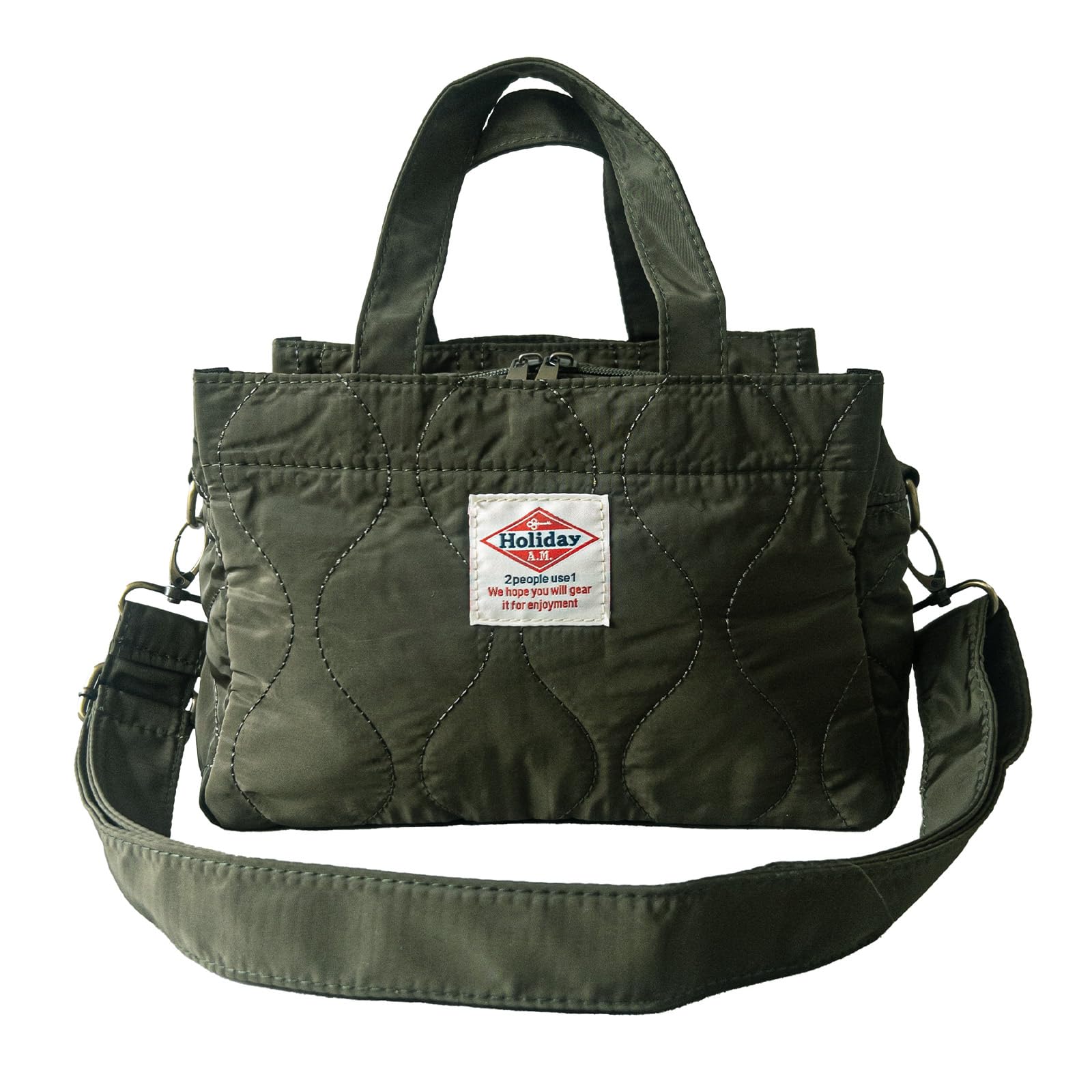 

Holiday A.M. Tote BagShoulder Bag for Men and Women, Available in 3 Colors, Size: 18cm x 25cm x 13cm, Quilted, Gusseted, Plenty of Storage (KB179)