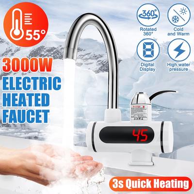 3000W Elektrikli Mutfak Su Isıtıcı Musluk Anında Sıcak Su Musluk Isıtıcı Soğuk Isıtma Musluk Tankless Anlık Su Isıtıcı