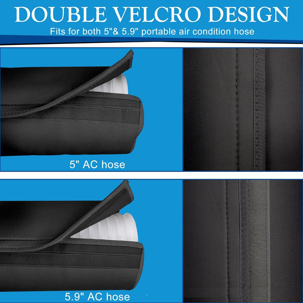 Portable AC Hose Insulation Sleeve With 3 Elastic Band Heat Insulation Duct Vent Cover Fits 5" And 9" Diameter Exhaust Hoses