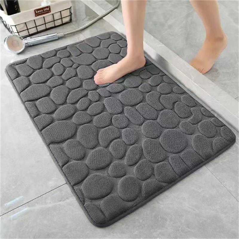 1PCS embossed fiber carpet, bathroom living room anti slip mat, pebble floor mat, household items