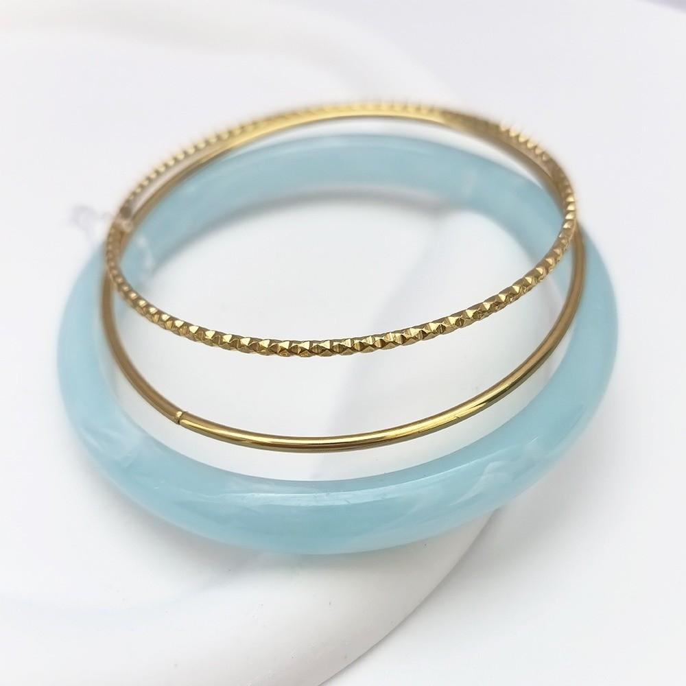 3Pcs/set Vintage Simple Round Bracelets Punk Retro Hand Ring Acrylic Smudging Bangles  Women Men