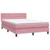 Box Spring Bed with Mattress Pink 160x210 cm Velvet